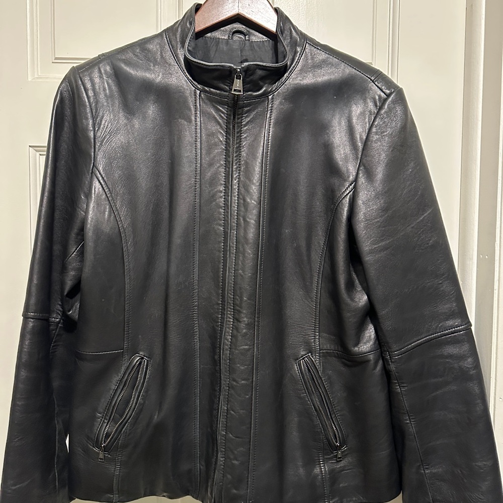 Nautica Black Leather Jacket — Sooooo SOFT!!! 😍